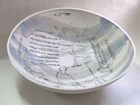 'Birdsong' series, large porcelain bowl, slipcast, w47cms, Private Collection USA