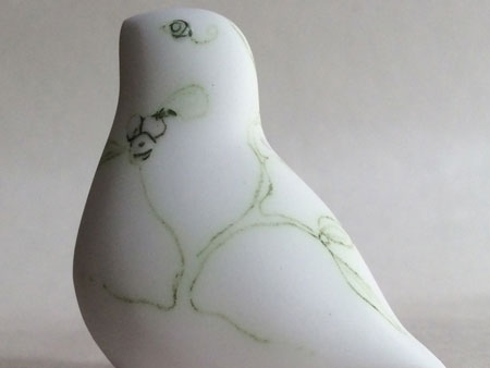 Bone China bird, Mitletoe design