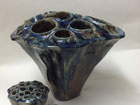 Pod pots, inspired by the lotus seed head, craft crank clay with botz glazes